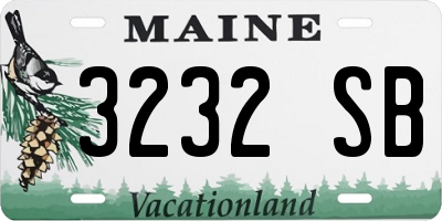 ME license plate 3232SB