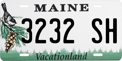 ME license plate 3232SH