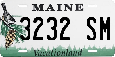 ME license plate 3232SM
