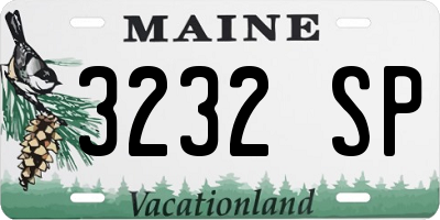 ME license plate 3232SP