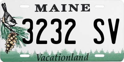 ME license plate 3232SV