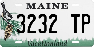ME license plate 3232TP