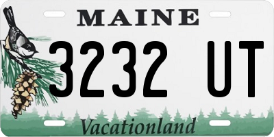 ME license plate 3232UT