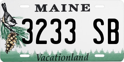 ME license plate 3233SB