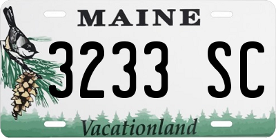 ME license plate 3233SC