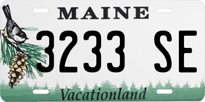 ME license plate 3233SE
