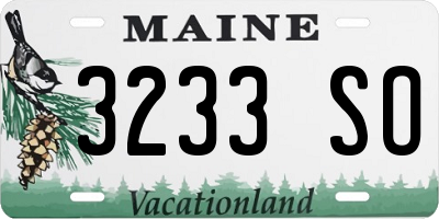 ME license plate 3233SO