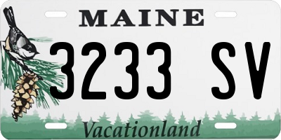 ME license plate 3233SV