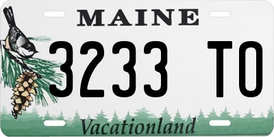 ME license plate 3233TO