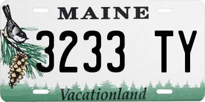 ME license plate 3233TY