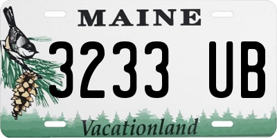 ME license plate 3233UB
