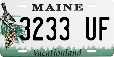 ME license plate 3233UF