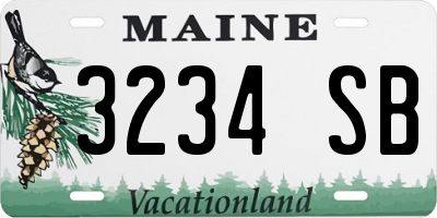 ME license plate 3234SB