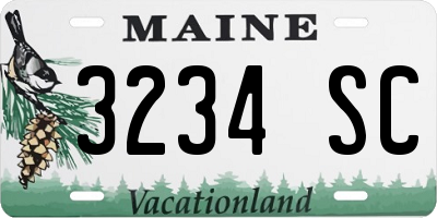 ME license plate 3234SC