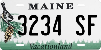 ME license plate 3234SF