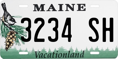 ME license plate 3234SH