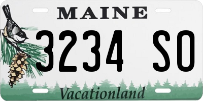 ME license plate 3234SO