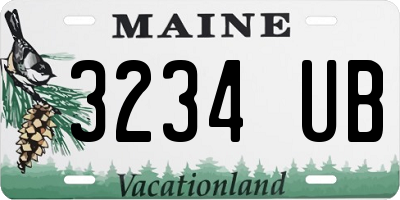 ME license plate 3234UB