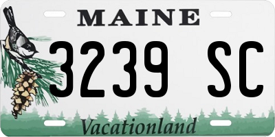 ME license plate 3239SC
