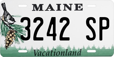 ME license plate 3242SP