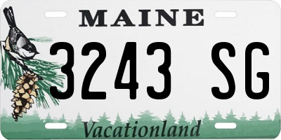 ME license plate 3243SG