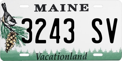 ME license plate 3243SV