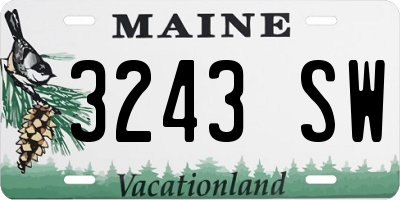 ME license plate 3243SW