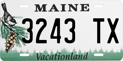 ME license plate 3243TX