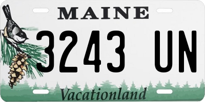 ME license plate 3243UN
