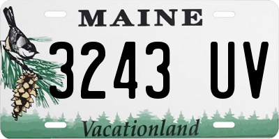 ME license plate 3243UV