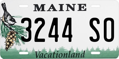 ME license plate 3244SO