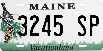 ME license plate 3245SP