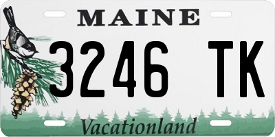 ME license plate 3246TK