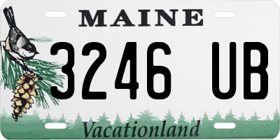 ME license plate 3246UB