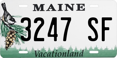 ME license plate 3247SF