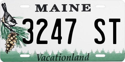 ME license plate 3247ST