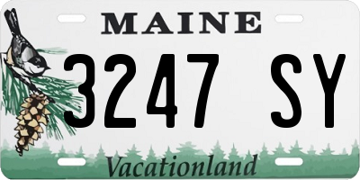 ME license plate 3247SY