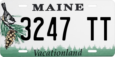 ME license plate 3247TT