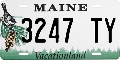ME license plate 3247TY