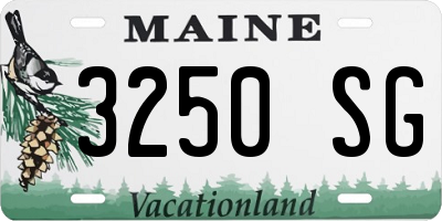 ME license plate 3250SG
