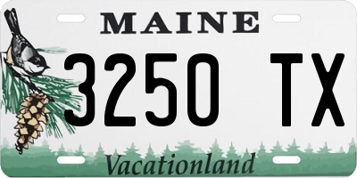 ME license plate 3250TX