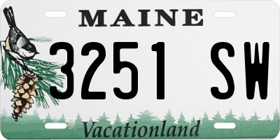 ME license plate 3251SW