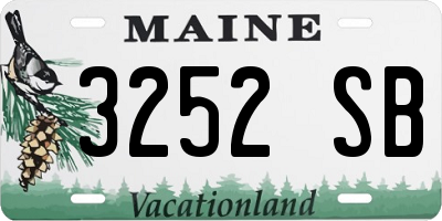 ME license plate 3252SB