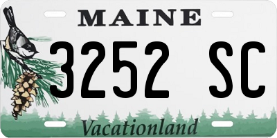 ME license plate 3252SC