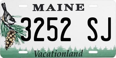 ME license plate 3252SJ