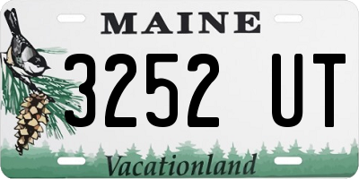 ME license plate 3252UT