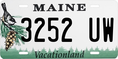 ME license plate 3252UW