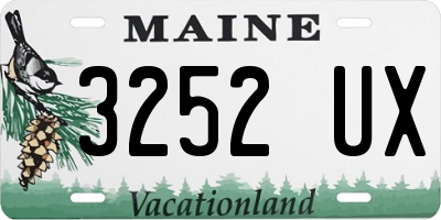 ME license plate 3252UX