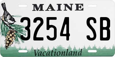 ME license plate 3254SB