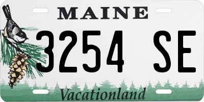 ME license plate 3254SE